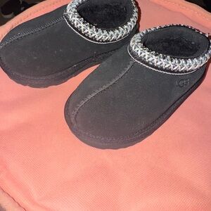 UGG Black Kids Boots with Silver Trim